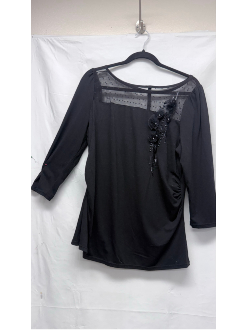 Women's White House Black Market Blouse XL Black